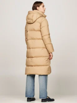 Kurtki & Płaszcze*Tommy Hilfiger Nieprzemakalny Płaszcz Puchowy O Wydłużonym Kroju CLASSIC KHAKI