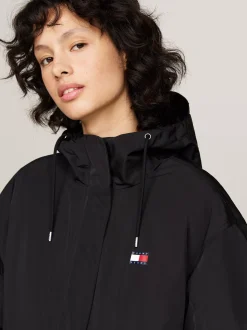 Kurtki & Płaszcze*Tommy Hilfiger Nieprzemakalny Płaszcz Z Kapturem 2 W 1 BLACK