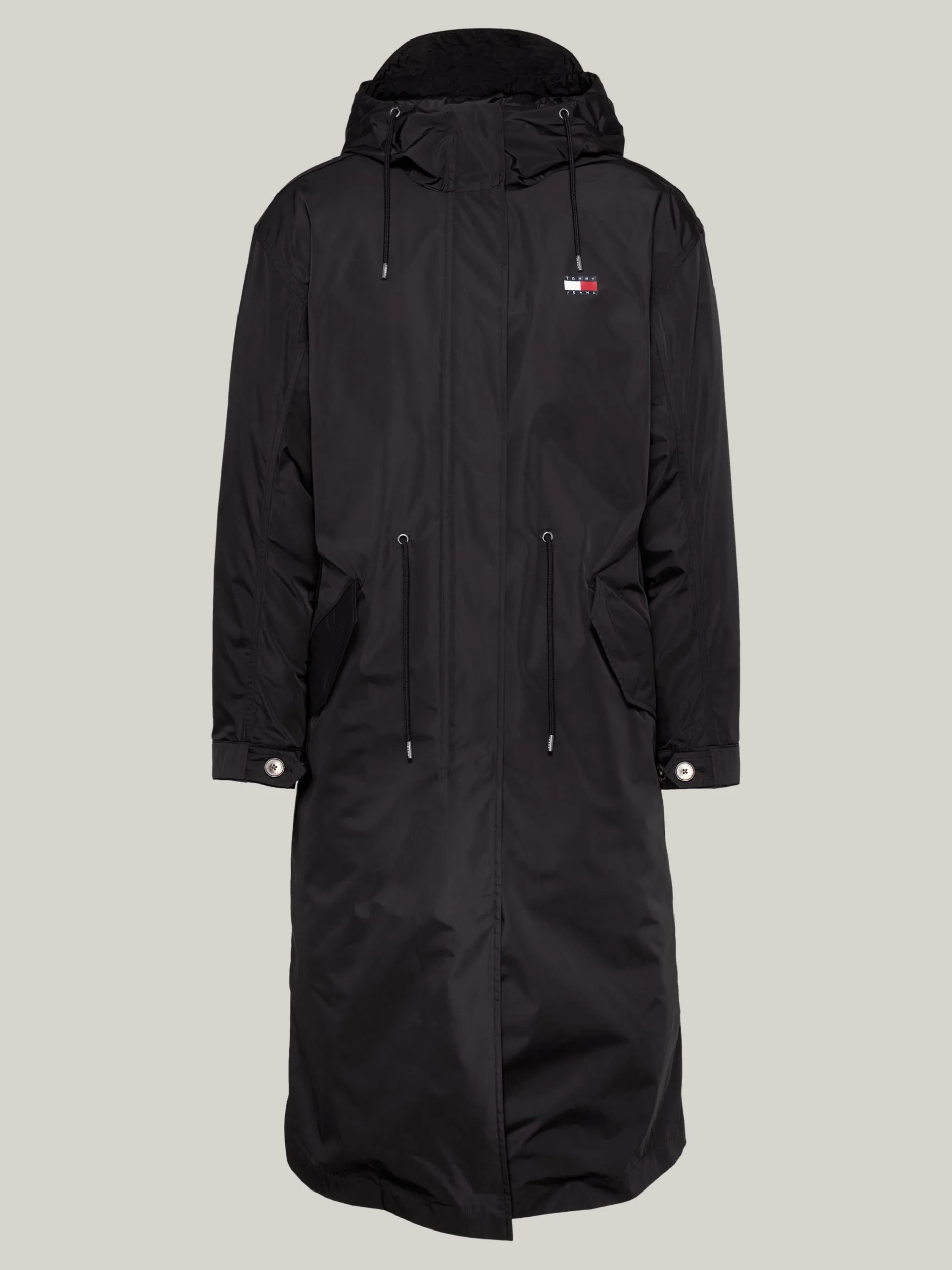Kurtki & Płaszcze*Tommy Hilfiger Nieprzemakalny Płaszcz Z Kapturem 2 W 1 BLACK