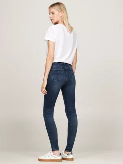 Jeansy*Tommy Hilfiger Obcisłe Jeansy Nora Z Efektem Wyblaknięcia DENIM DARK