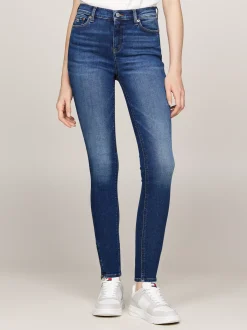 Jeansy*Tommy Hilfiger Obcisłe Jeansy Nora Z Zamkami DENIM MEDIUM