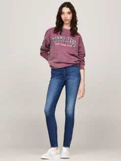 Jeansy*Tommy Hilfiger Obcisłe Jeansy Nora Z Zamkami DENIM MEDIUM