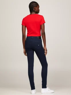Jeansy*Tommy Hilfiger Obcisłe Jeansy Nora Ze średnim Stanem AVENUE DARK BLUE STRETCH