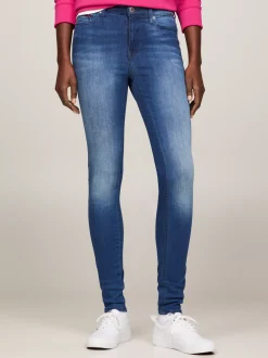 Jeansy*Tommy Hilfiger Obcisłe Jeansy Nora Ze średnim Stanem NEW NICEVILLE MID BLUE STRETCH