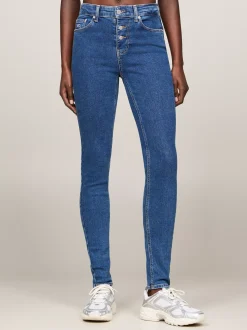 Jeansy*Tommy Hilfiger Obcisłe Jeansy Nora Ze średnim Stanem DENIM MEDIUM