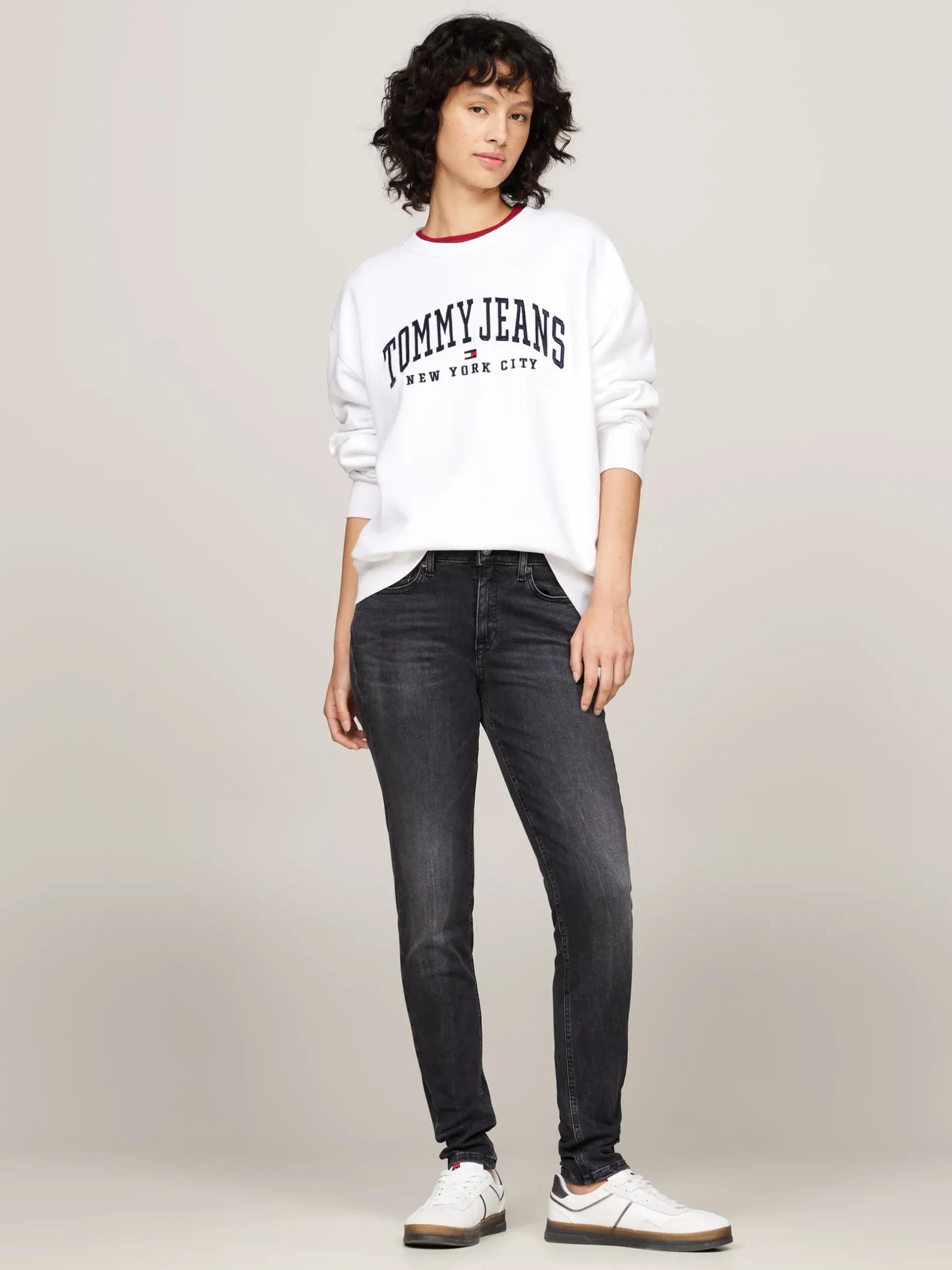 Jeansy*Tommy Hilfiger Obcisłe Jeansy Nora Ze średnim Stanem DENIM BLACK