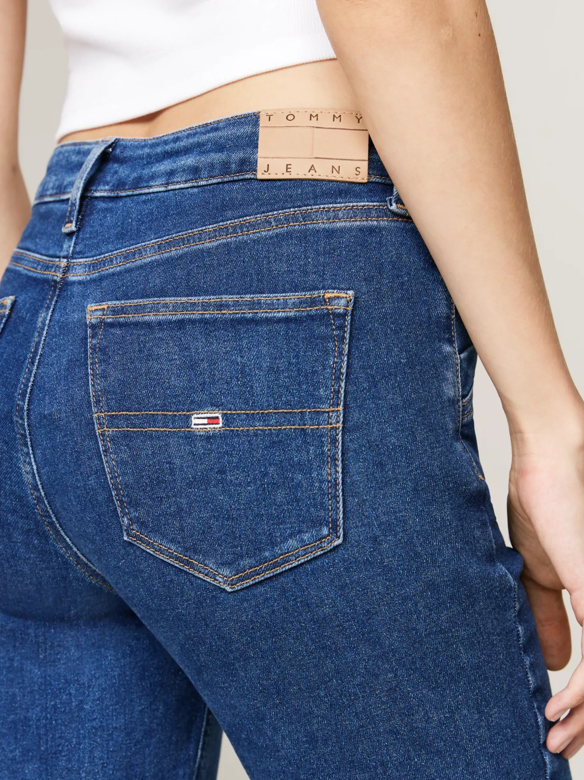 Jeansy*Tommy Hilfiger Obcisłe Jeansy Nora Ze Szwami Z Przodu DENIM MEDIUM