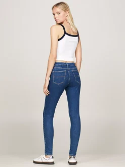 Jeansy*Tommy Hilfiger Obcisłe Jeansy Nora Ze Szwami Z Przodu DENIM MEDIUM