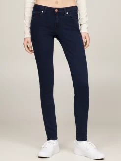 Jeansy*Tommy Hilfiger Obcisłe Jeansy Sophie Z Niskim Stanem AVENUE DARK BLUE STRETCH