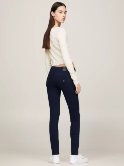 Jeansy*Tommy Hilfiger Obcisłe Jeansy Sophie Z Niskim Stanem AVENUE DARK BLUE STRETCH