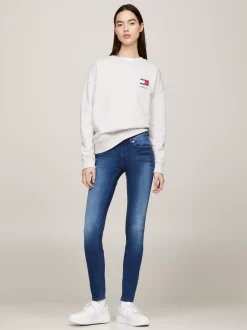 Jeansy*Tommy Hilfiger Obcisłe Jeansy Sophie Z Niskim Stanem NEW NICEVILLE MID BLUE STRETCH