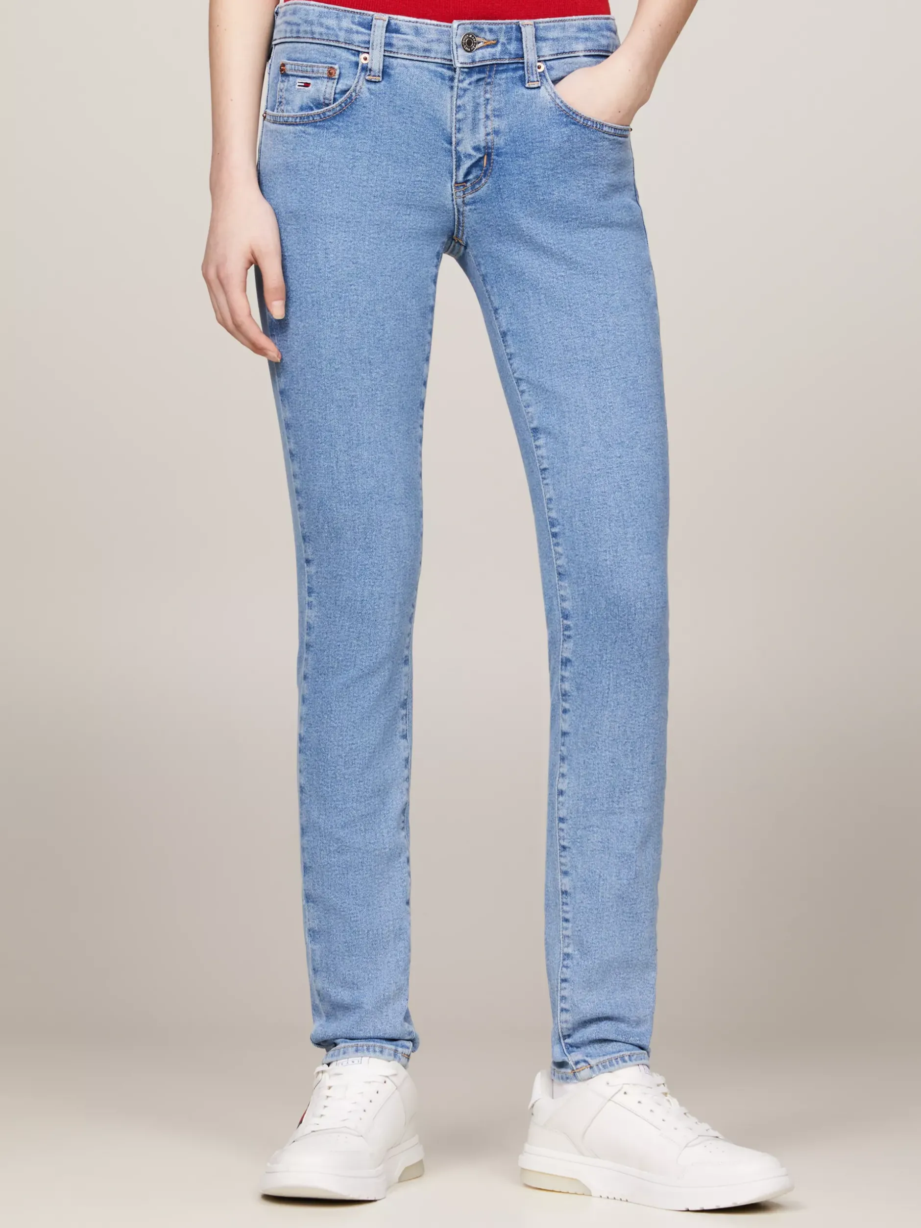 Jeansy*Tommy Hilfiger Obcisłe Jeansy Sophie Z Niskim Stanem DENIM MEDIUM