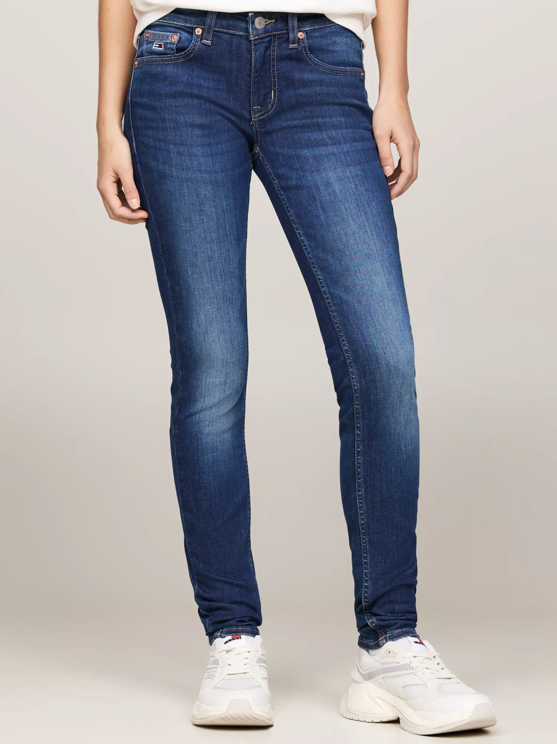 Jeansy*Tommy Hilfiger Obcisłe Jeansy Sophie Z Niskim Stanem DENIM DARK