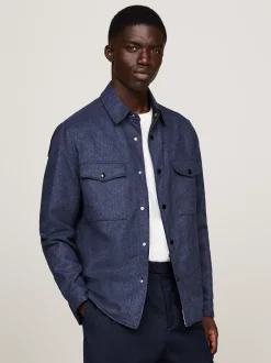 Garnitury I Kostiumy|Kurtki & Płaszcze*Tommy Hilfiger Ocieplana Flanelowa Kurtka Koszulowa BLUE