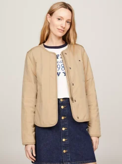 Kurtki & Płaszcze*Tommy Hilfiger Ocieplana Kurtka Bez Kołnierza BEIGE