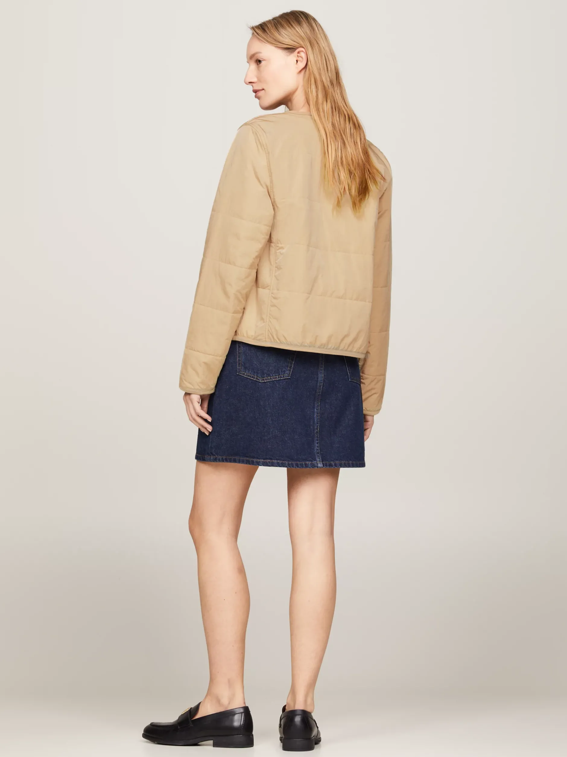 Kurtki & Płaszcze*Tommy Hilfiger Ocieplana Kurtka Bez Kołnierza BEIGE