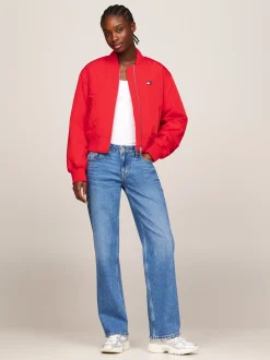 Kurtki & Płaszcze*Tommy Hilfiger Ocieplana Kurtka Bomber Z Kolekcji Essential DEEP CRIMSON
