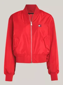 Kurtki & Płaszcze*Tommy Hilfiger Ocieplana Kurtka Bomber Z Kolekcji Essential DEEP CRIMSON