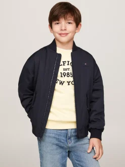 Kurtki*Tommy Hilfiger Ocieplana Kurtka Bomber Z Logo Hilfiger Monotype DESERT SKY