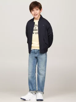 Kurtki*Tommy Hilfiger Ocieplana Kurtka Bomber Z Logo Hilfiger Monotype DESERT SKY