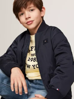 Kurtki*Tommy Hilfiger Ocieplana Kurtka Bomber Z Logo Hilfiger Monotype DESERT SKY