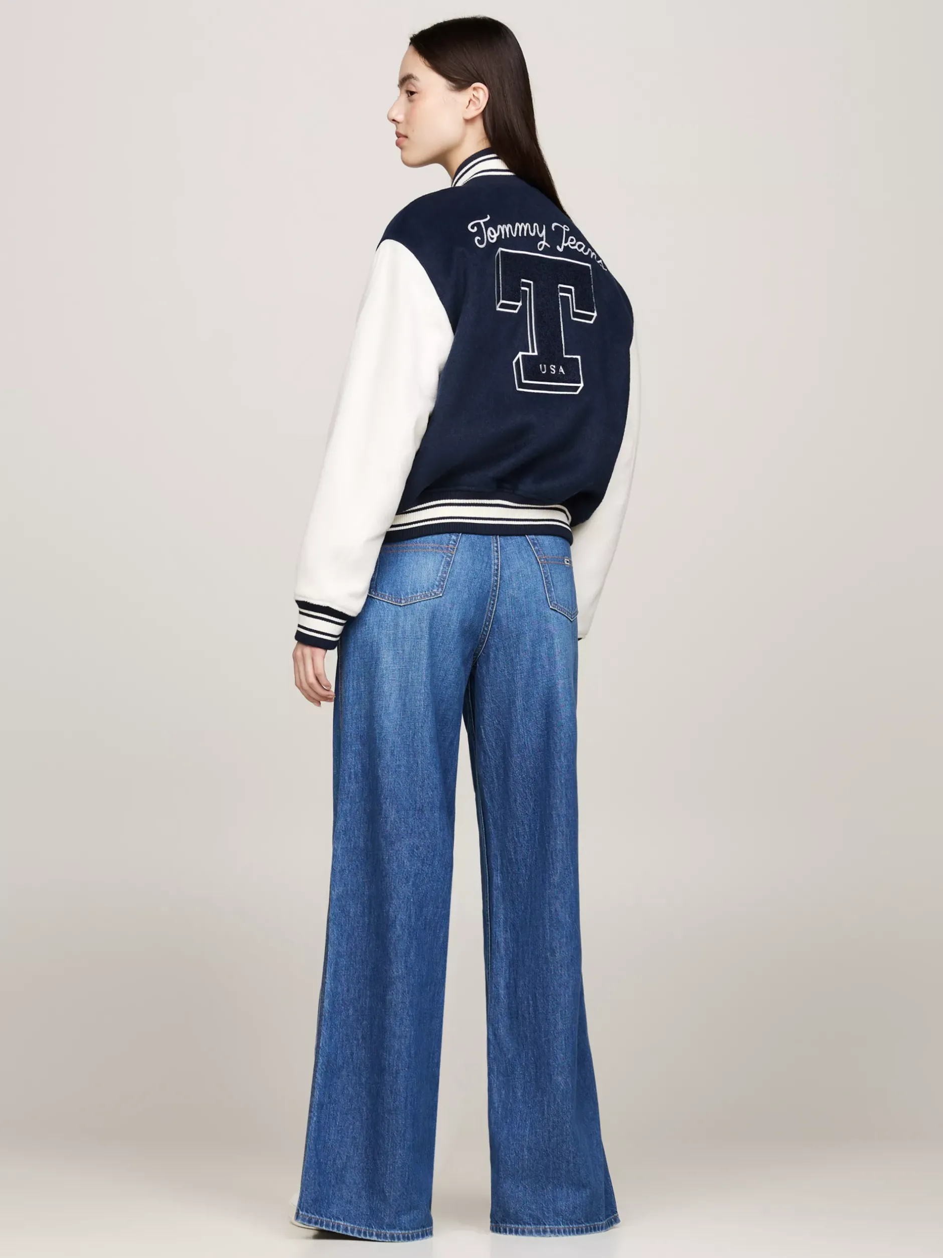 Kurtki & Płaszcze*Tommy Hilfiger Ocieplana Kurtka Letterman Tommy Prep Luxe DARK NIGHT NAVY
