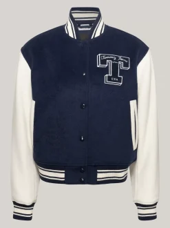 Kurtki & Płaszcze*Tommy Hilfiger Ocieplana Kurtka Letterman Tommy Prep Luxe DARK NIGHT NAVY