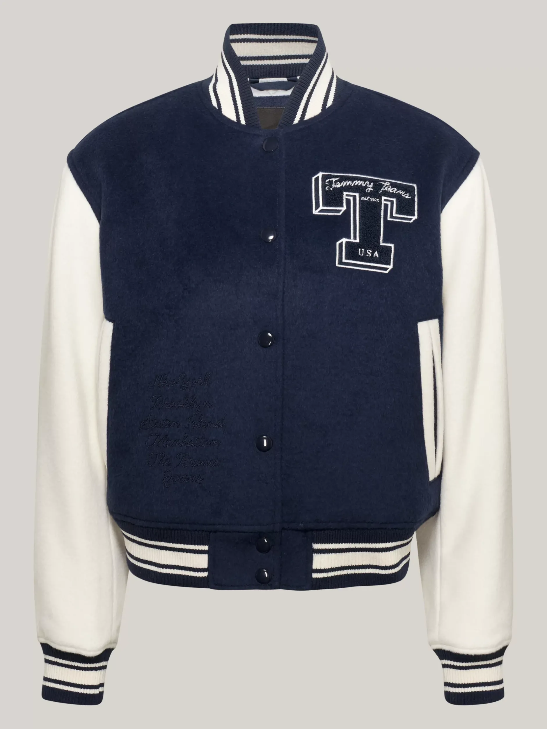 Kurtki & Płaszcze*Tommy Hilfiger Ocieplana Kurtka Letterman Tommy Prep Luxe DARK NIGHT NAVY