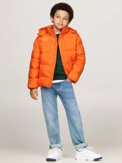 Kurtki*Tommy Hilfiger Ocieplana Kurtka O Luźnym Kroju ORANGE THUNDER