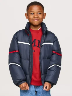 Kurtki I Płaszcze|Kurtki*Tommy Hilfiger Ocieplana Kurtka W Paski O Luźnym Kroju DESERT SKY