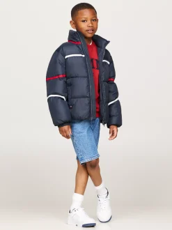 Kurtki I Płaszcze|Kurtki*Tommy Hilfiger Ocieplana Kurtka W Paski O Luźnym Kroju DESERT SKY