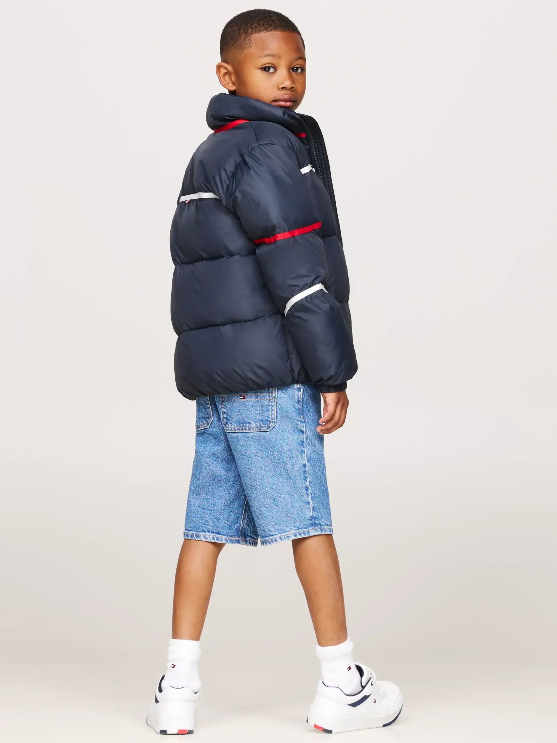 Kurtki I Płaszcze|Kurtki*Tommy Hilfiger Ocieplana Kurtka W Paski O Luźnym Kroju DESERT SKY