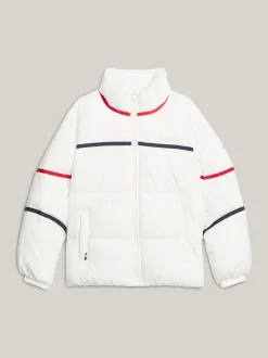 Kurtki I Płaszcze|Kurtki*Tommy Hilfiger Ocieplana Kurtka W Paski O Luźnym Kroju ANCIENT WHITE