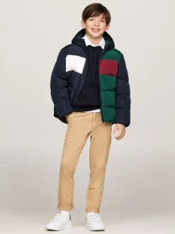 Kurtki*Tommy Hilfiger Ocieplana Kurtka Z Materiału Rip-stop ORNAMENTAL GREEN / ROUGE / BLUE