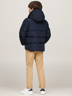 Kurtki*Tommy Hilfiger Ocieplana Kurtka Z Materiału Rip-stop ORNAMENTAL GREEN / ROUGE / BLUE