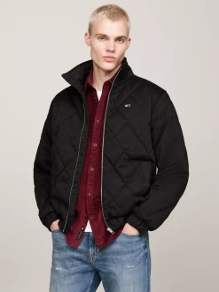 Kurtki & Płaszcze*Tommy Hilfiger Ocieplana Kurtka Z Pikowaniem W Romby BLACK