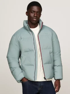 Kurtki & Płaszcze*Tommy Hilfiger Ocieplana Kurtka Z Sygnowanym Zamkiem GRAVITY GREEN