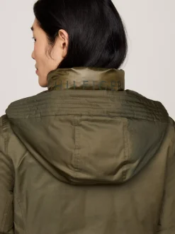 Kurtki & Płaszcze*Tommy Hilfiger Ocieplana Parka Z Kapturem ARMY GREEN