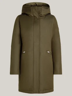 Kurtki & Płaszcze*Tommy Hilfiger Ocieplana Parka Z Kapturem ARMY GREEN