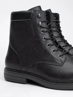 Buty Sznurowane|Buty*Tommy Hilfiger Ocieplane Botki Z Groszkowanej Skóry BLACK