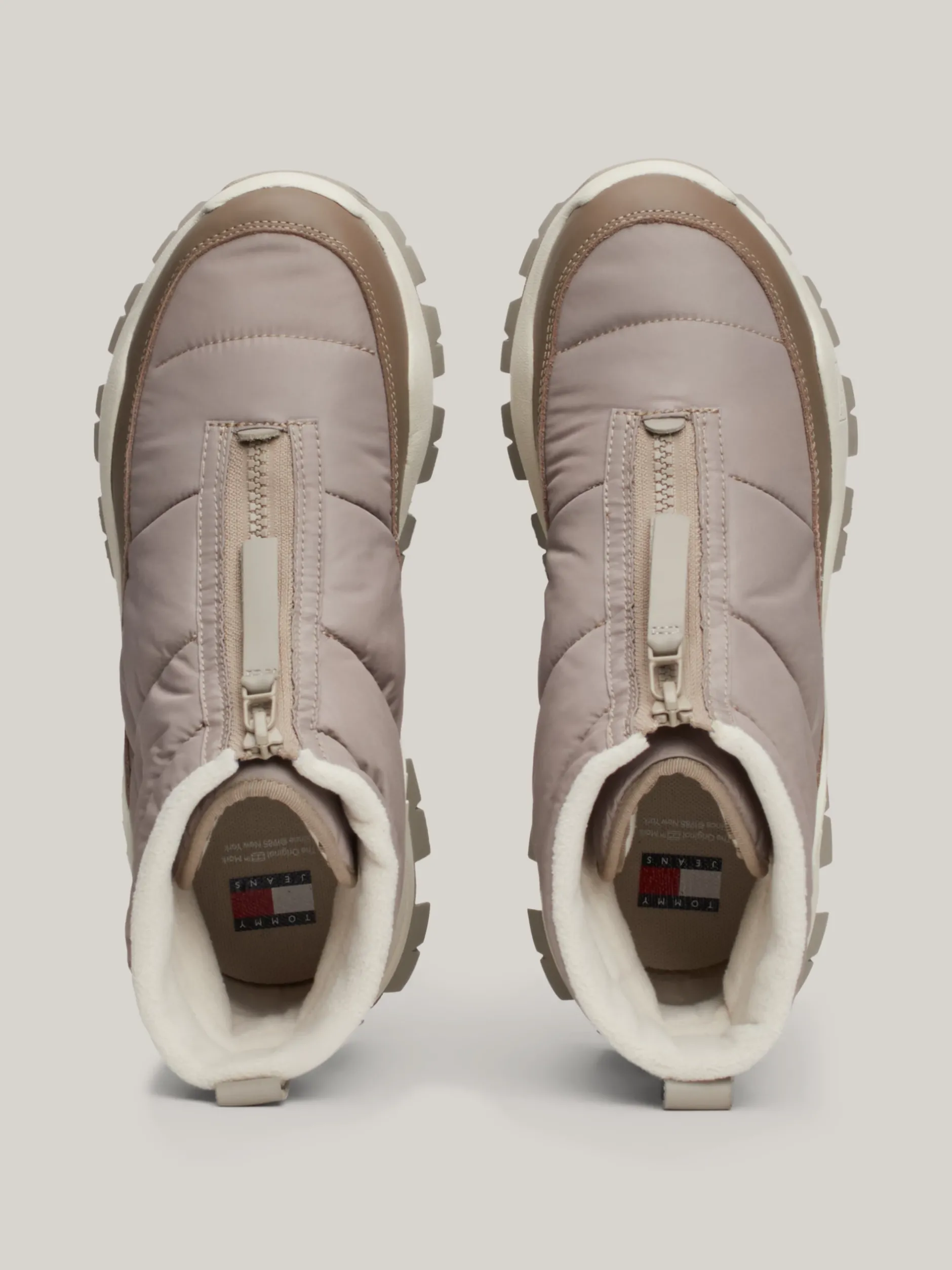 Sznurowane Botki|Botki*Tommy Hilfiger Ocieplane śniegowce Z Zapięciem Na Zamek DUSKY TAUPE