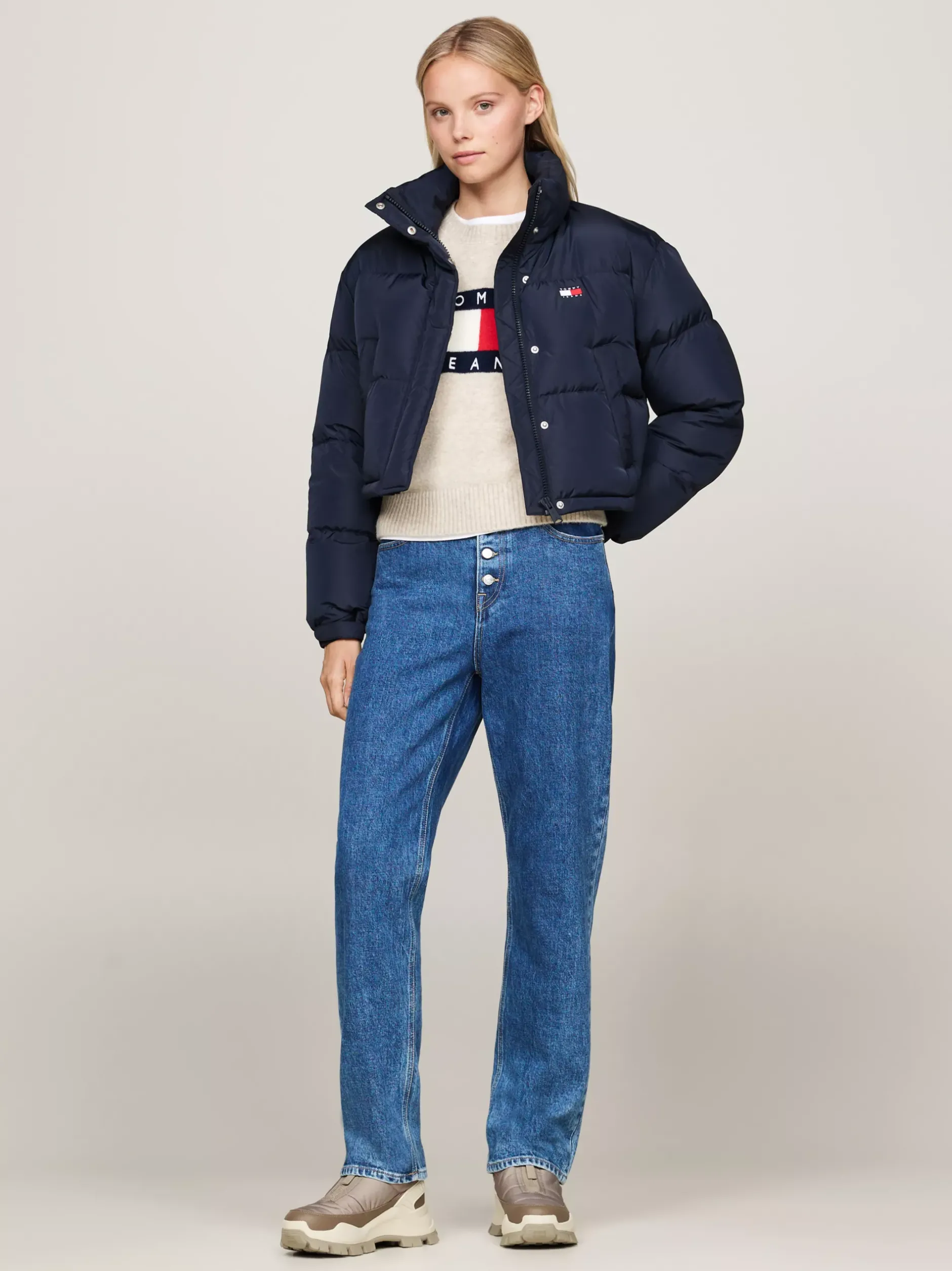 Sznurowane Botki|Botki*Tommy Hilfiger Ocieplane śniegowce Z Zapięciem Na Zamek DUSKY TAUPE