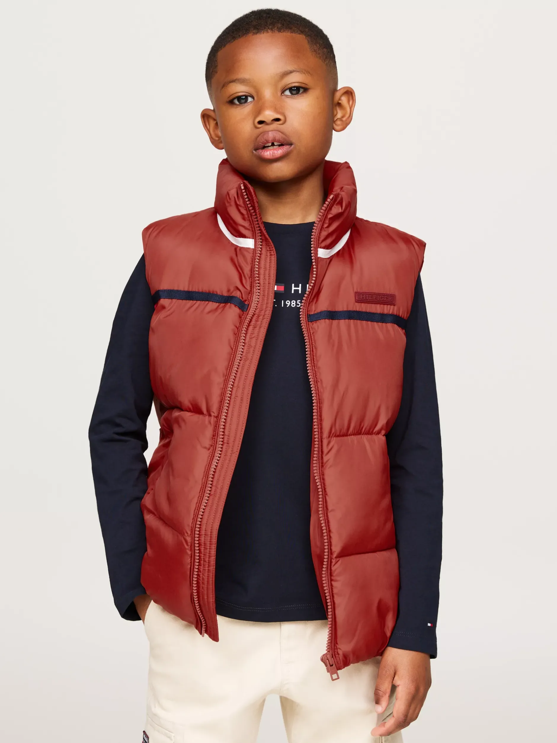 Kurtki I Płaszcze|Kurtki*Tommy Hilfiger Ocieplany Bezrękawnik Z Sygnowanym Paskiem DARK MAGMA