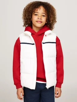 Kurtki I Płaszcze|Kurtki*Tommy Hilfiger Ocieplany Bezrękawnik Z Sygnowanym Paskiem ANCIENT WHITE