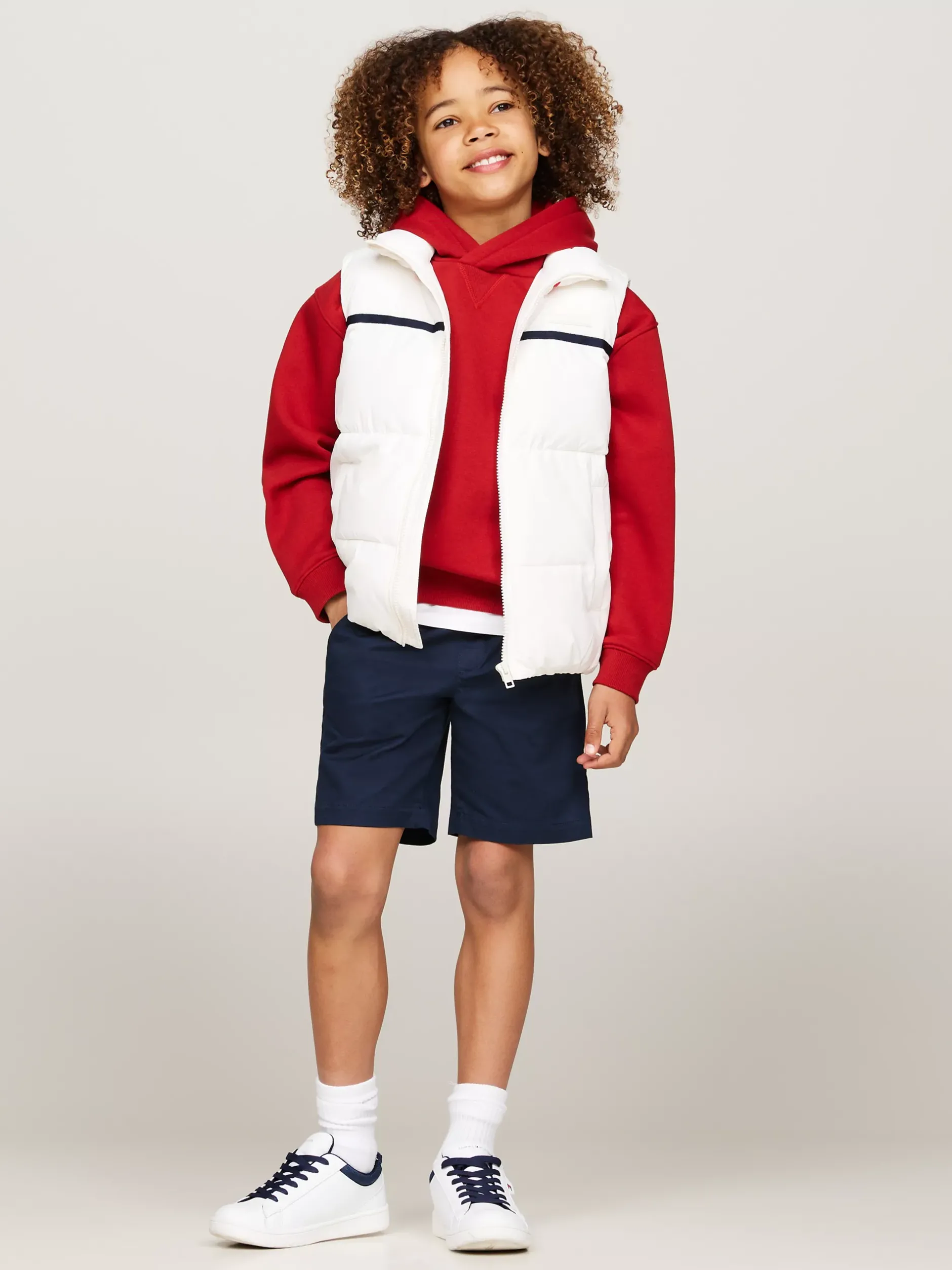 Kurtki I Płaszcze|Kurtki*Tommy Hilfiger Ocieplany Bezrękawnik Z Sygnowanym Paskiem ANCIENT WHITE