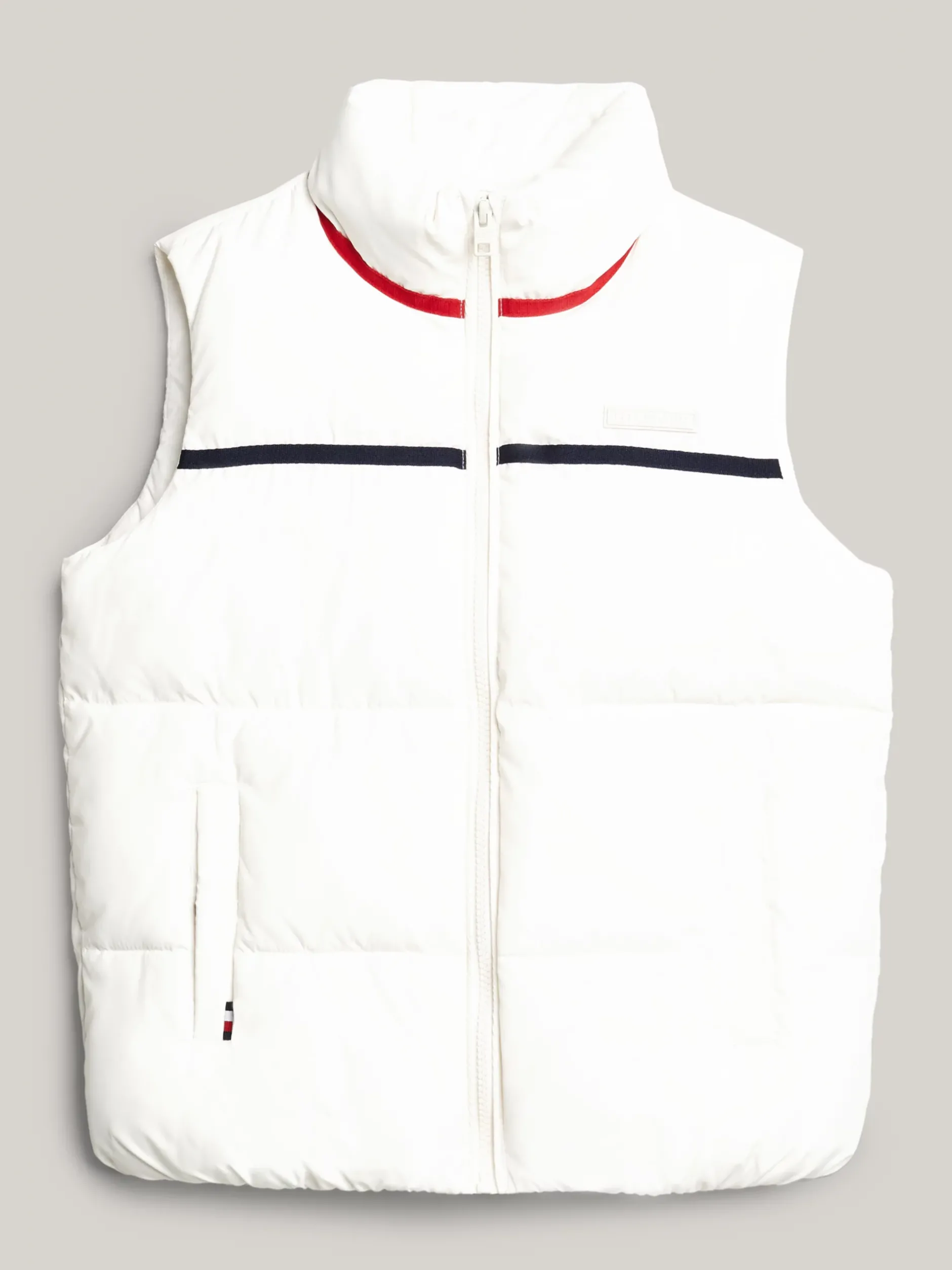 Kurtki I Płaszcze|Kurtki*Tommy Hilfiger Ocieplany Bezrękawnik Z Sygnowanym Paskiem ANCIENT WHITE
