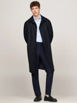 Garnitury I Kostiumy|Kurtki & Płaszcze*Tommy Hilfiger Ocieplany Płaszcz Flanelowy BLUE