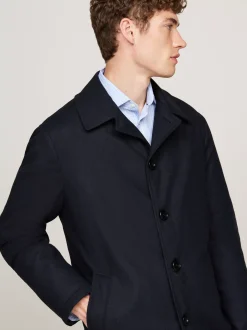 Garnitury I Kostiumy|Kurtki & Płaszcze*Tommy Hilfiger Ocieplany Płaszcz Flanelowy BLUE
