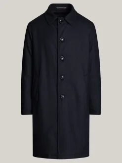 Garnitury I Kostiumy|Kurtki & Płaszcze*Tommy Hilfiger Ocieplany Płaszcz Flanelowy BLUE