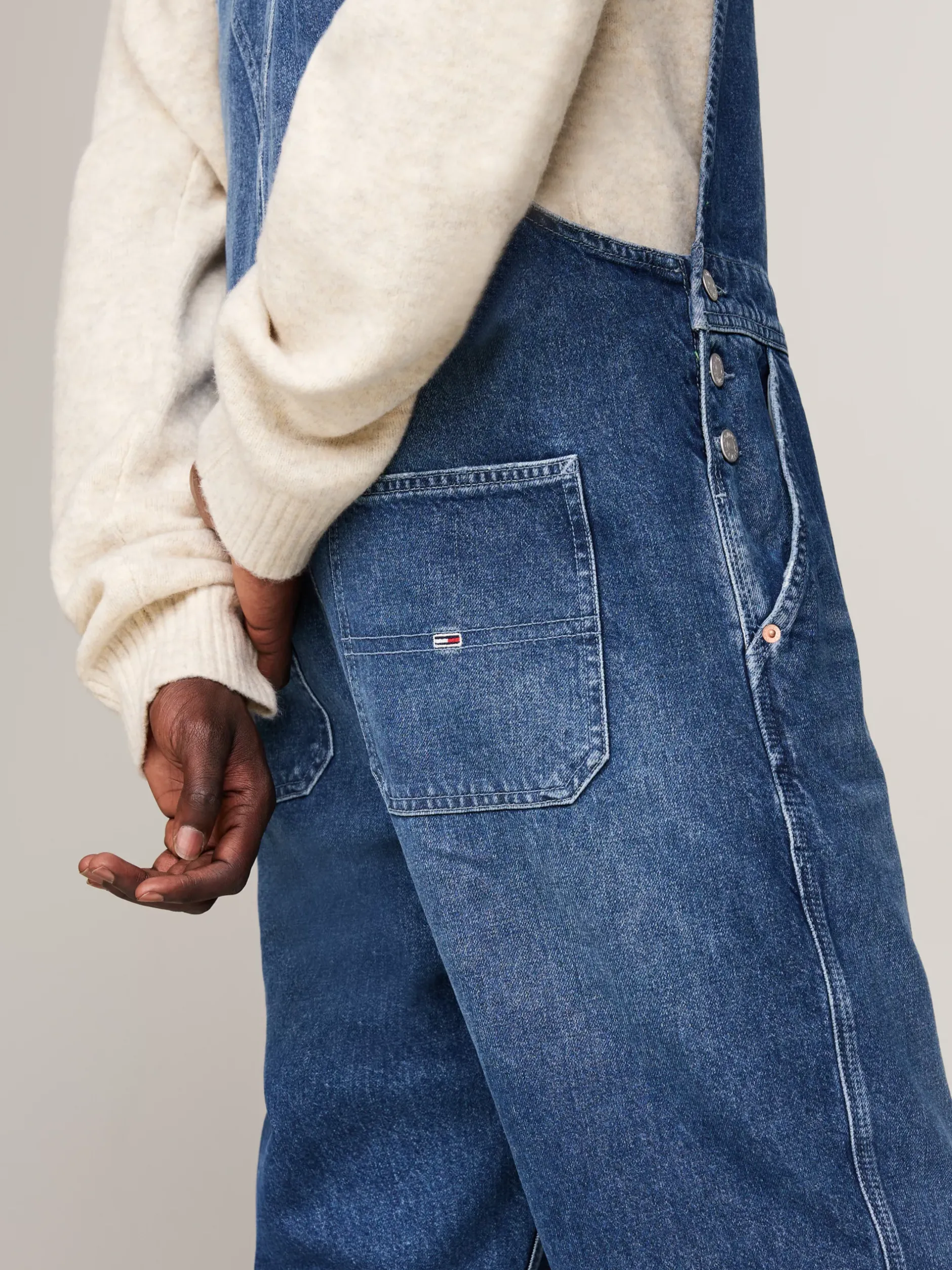 Jeansy*Tommy Hilfiger Ogrodniczki Ryan O Regularnym Kroju Z Flagą DENIM MEDIUM